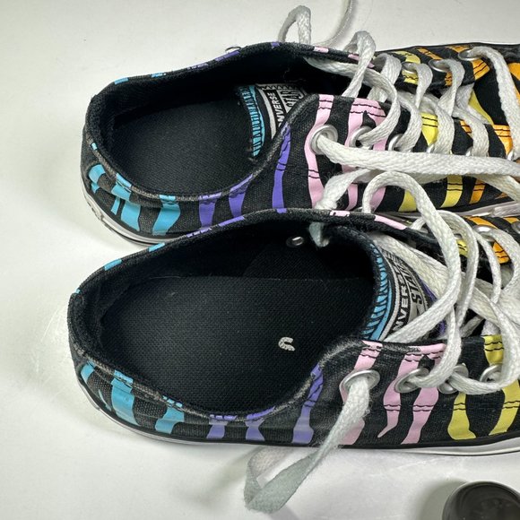Converse All Star Low Sneakers - Size 6.5 - Rainbow Zebra Shoes - 568949F - Picture 8 of 10